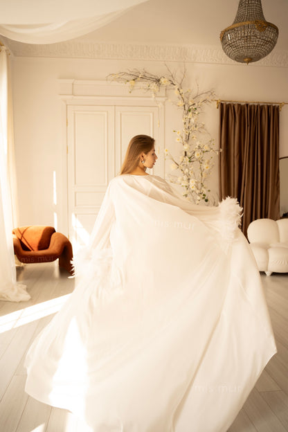 Luxurious robe with a train