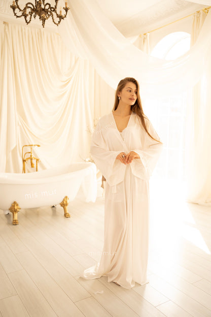 Silk robe with train