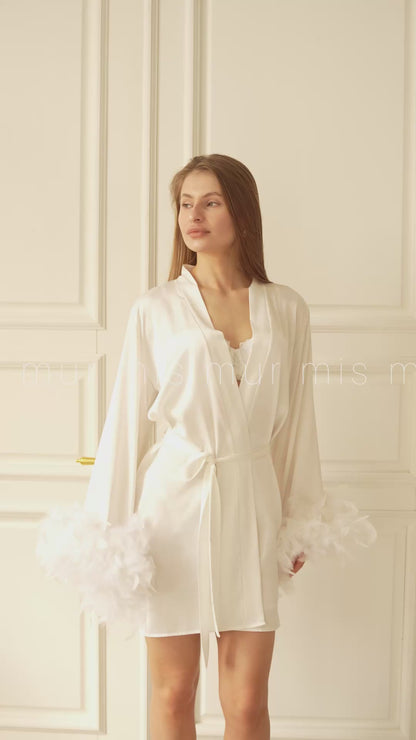 sheer lace robe for photoshoot
romantic robe with belt
robe for wedding day
personalized bridal robe
luxury bridal robe
long train robe for bride
getting ready bridal robe
boudoir robe