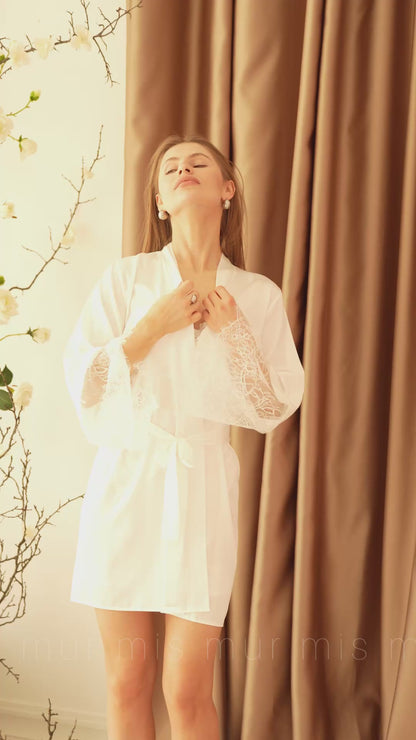 Silk robe
sheer lace robe for photoshoot
RomanticLingerie
romantic robe with belt
robe for wedding day
personalized bridal robe
luxury bridal robe
long train robe for bride
lingerie sexy
getting ready bridal robe
boudoir robe